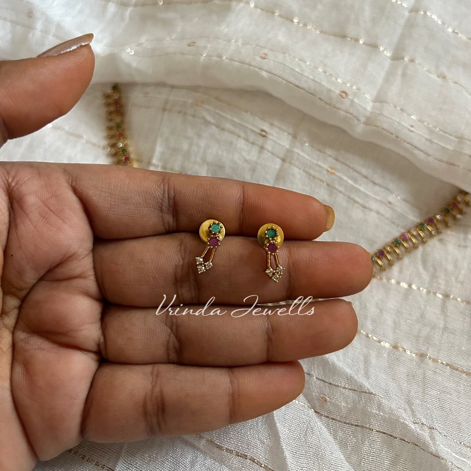 Gold Plated AD stone necklace 3