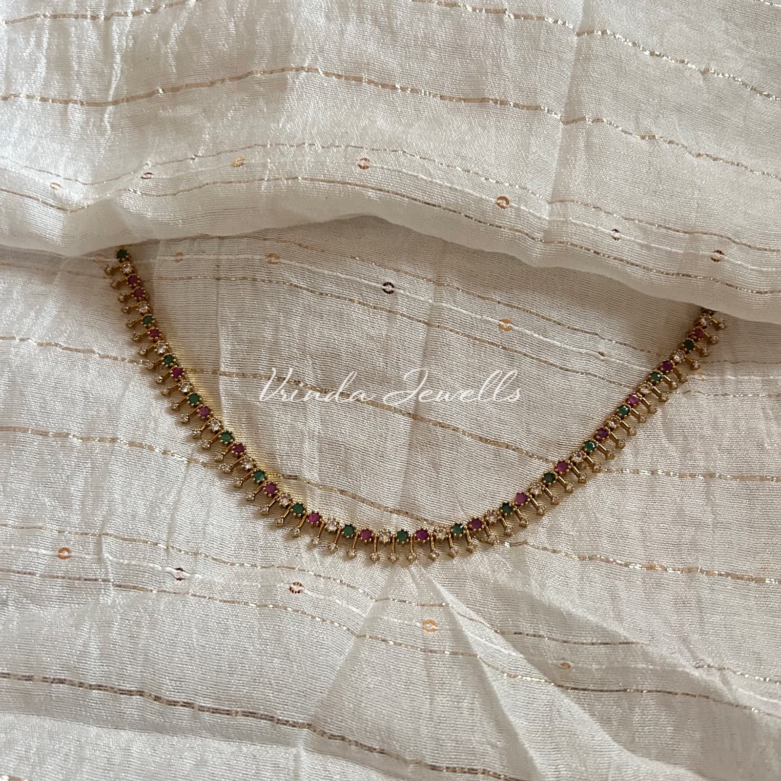 Gold Plated AD stone necklace 2